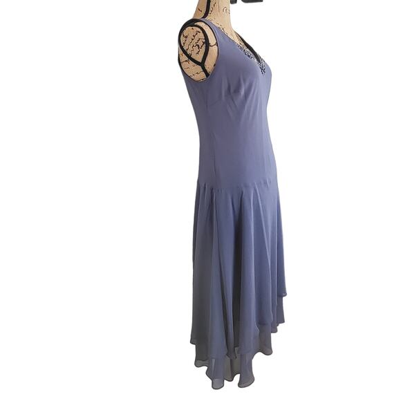 Ignite Evenings Beaded V-Neck Drop Waist Asymmetrical Hem Flapper Dress NWT Sz 8 - Picture 7 of 11